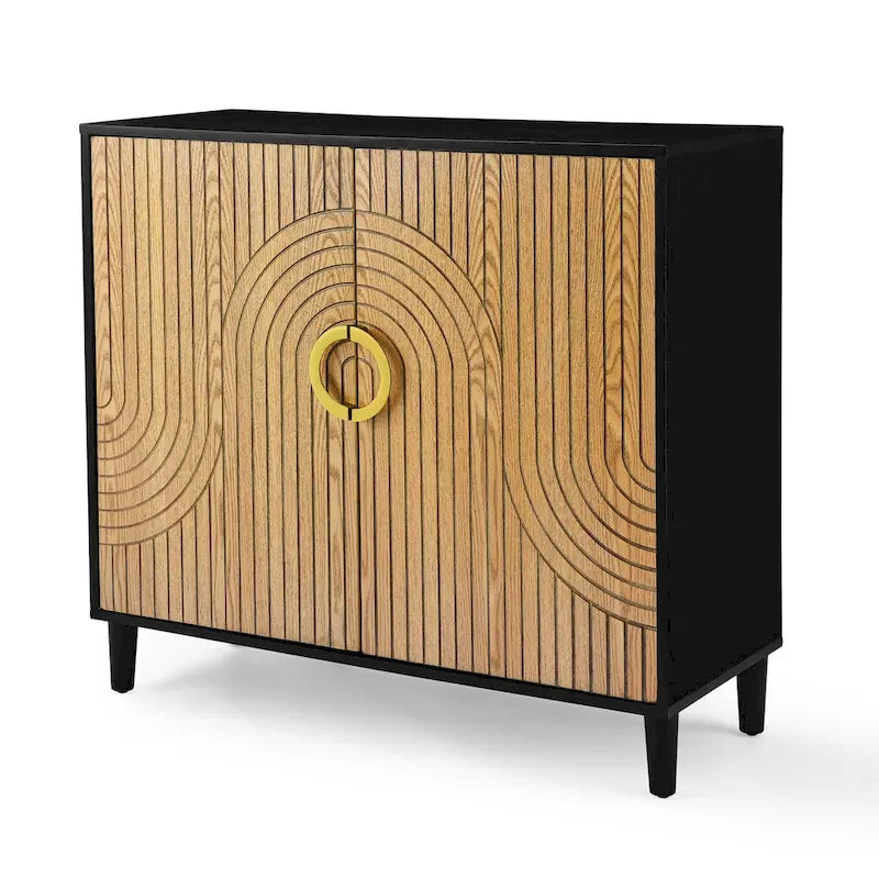 Modern Storage Cabinet with Doors & Adjustable Shelves