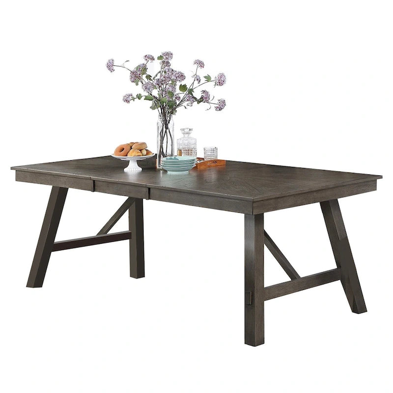Rustic Wood Rectangle Dining Table for 6