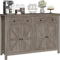 Rustic Barn Door Buffet Sideboard Cabinet with Drawers