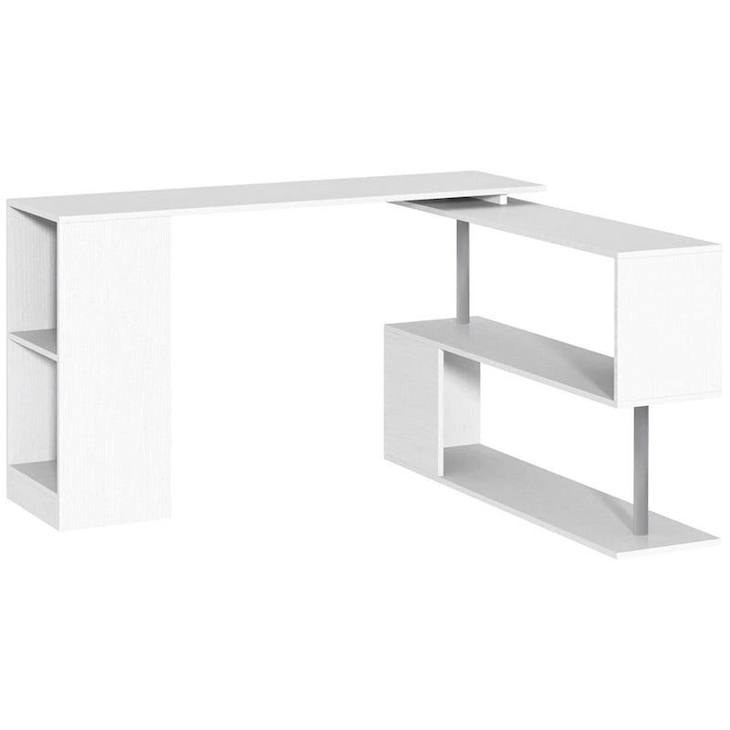 L-Shaped Home Office Desk with 3-Tier Storage Shelves