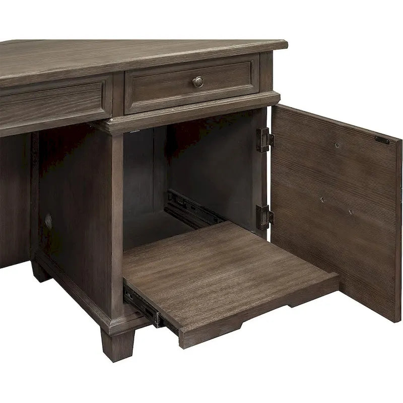 L-Shaped Wood Office Desk with Return Writing Table