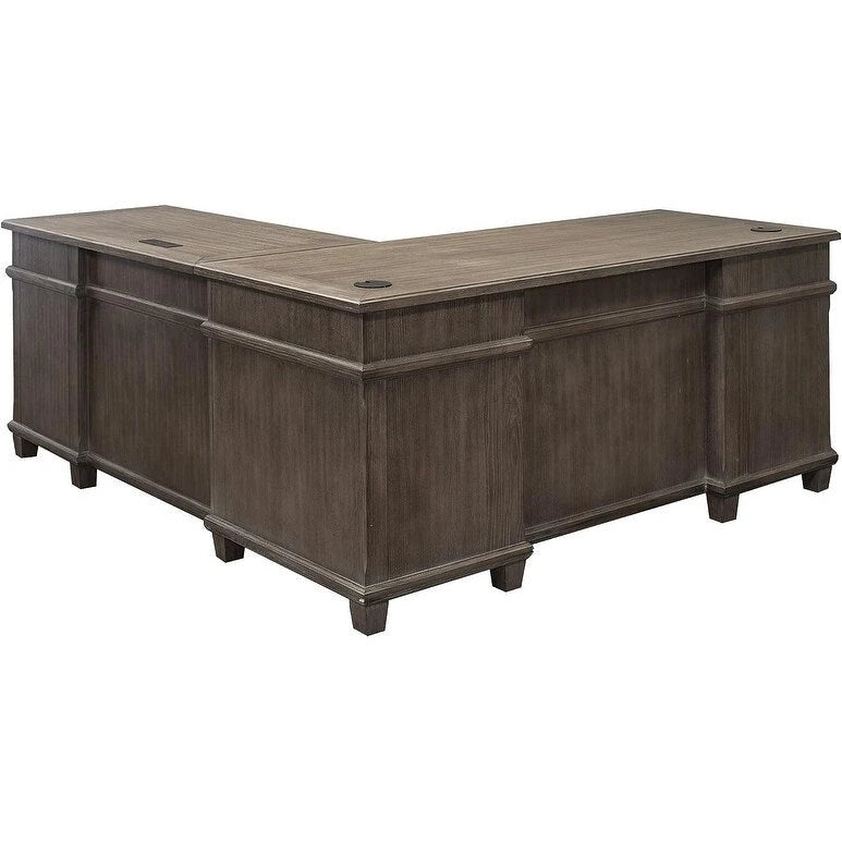 L-Shaped Wood Office Desk with Return Writing Table