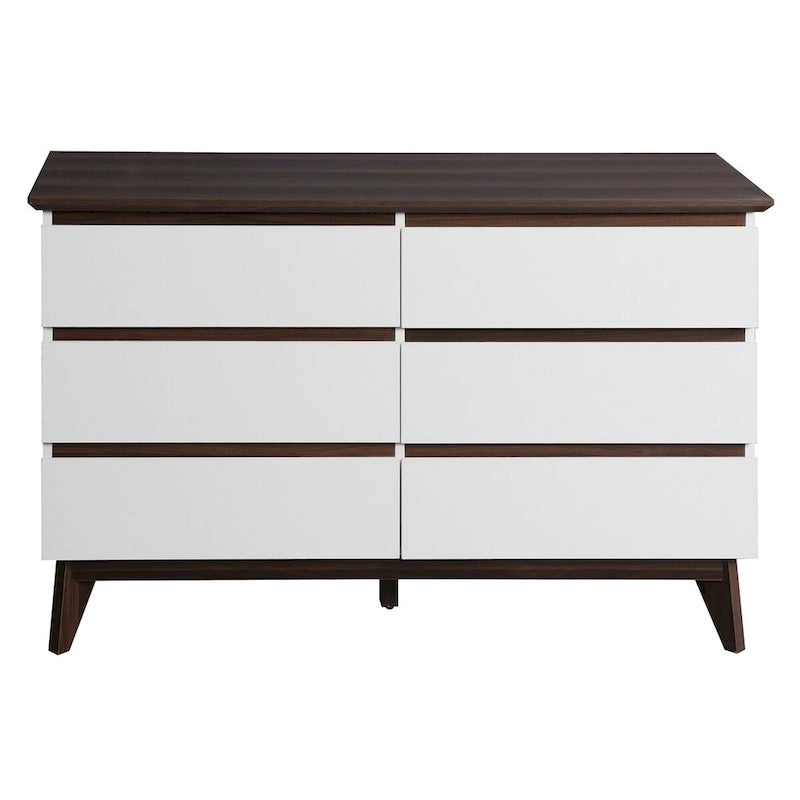 6-Drawer Wide Dresser & Storage Chest – White