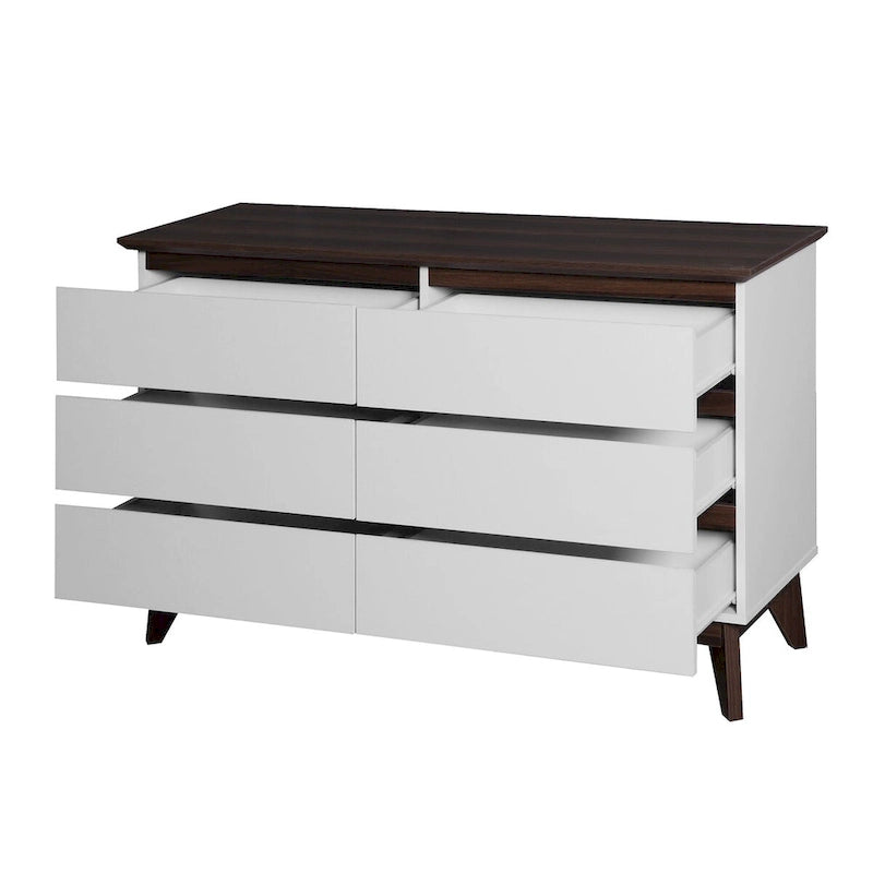 6-Drawer Wide Dresser & Storage Chest – White