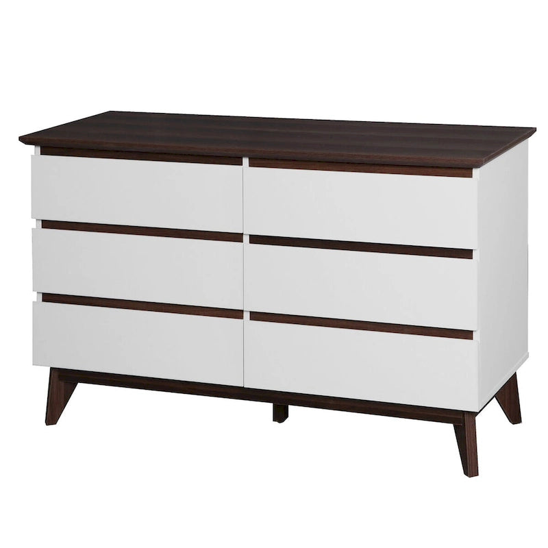 6-Drawer Wide Dresser & Storage Chest – White