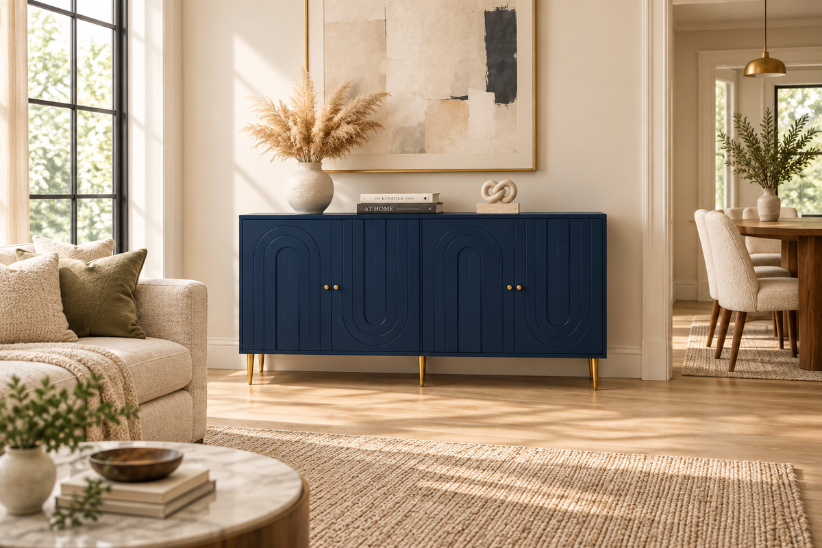Navy Blue Sideboard - Wider View